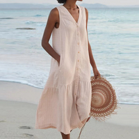 Regula | Damen Luftiges V-Ausschnitt Sommerkleid mit Buttons