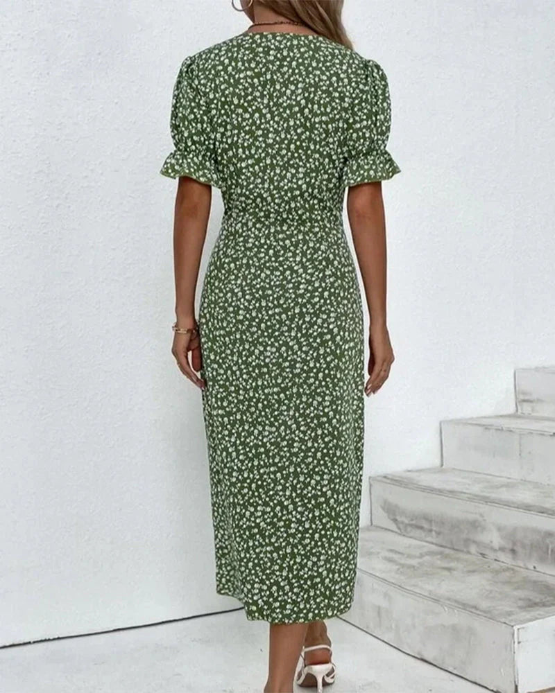 Priska | Damen Geblümtes Sommer Wickelkleid