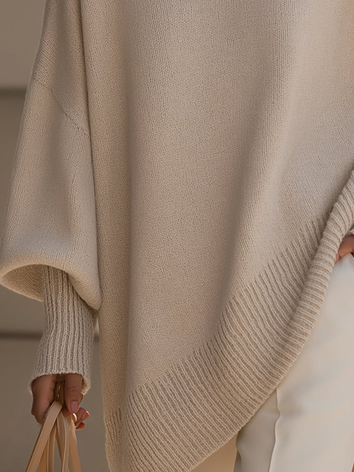 Samantha | Damen Oversized Fledermausärmeln Strickpullover