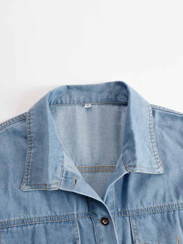Justine | Damen Jeans Hemdblusen Minikleid