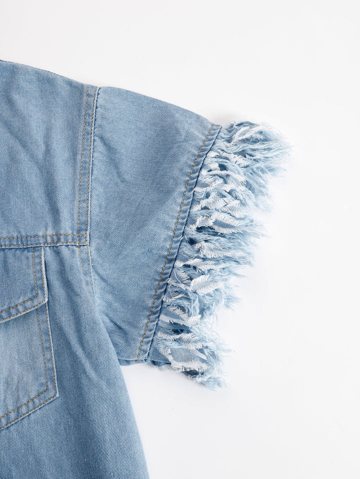 Justine | Damen Jeans Hemdblusen Minikleid