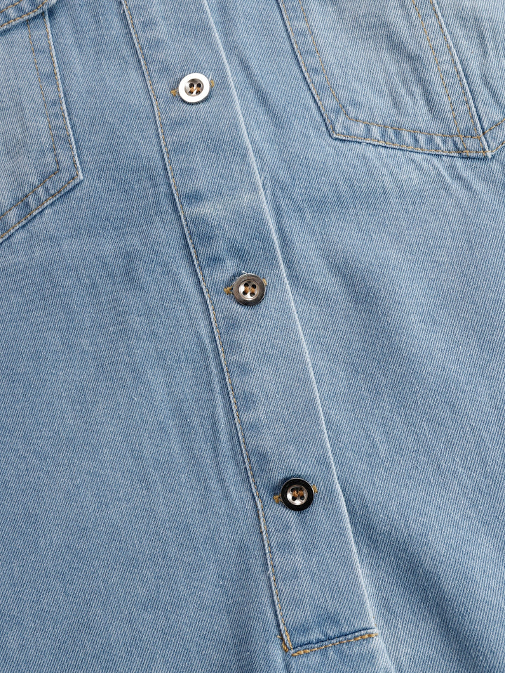 Justine | Damen Jeans Hemdblusen Minikleid