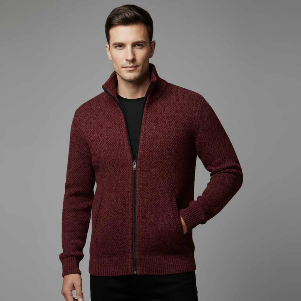 Aurel | Herren Warmer Strickfleece Cardigan