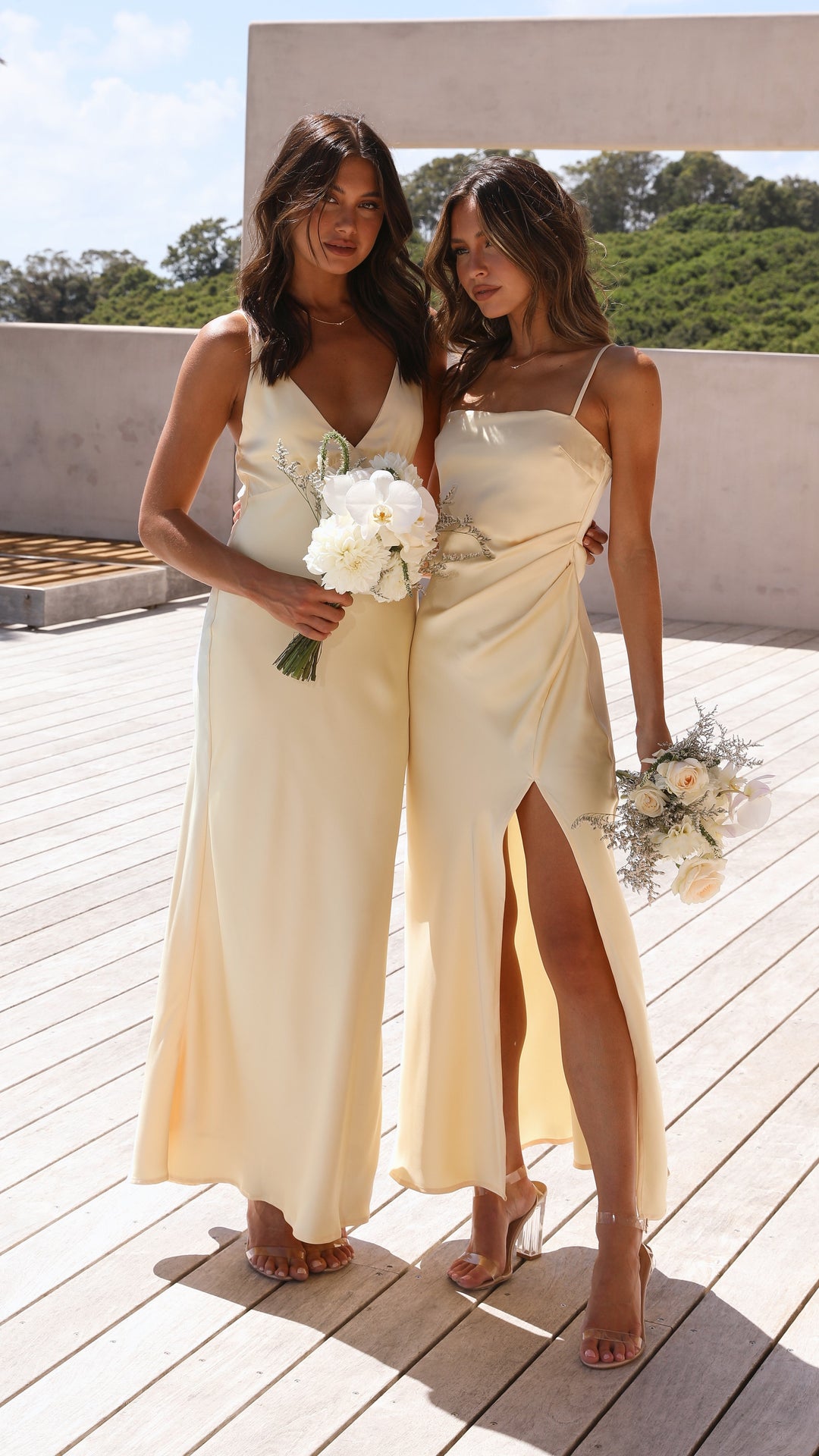 Elsa | Damen Elegantes Spaghettiträger Hochzeitsgastkleid