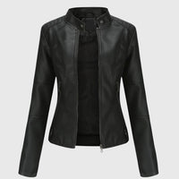 Stella | Damen Stylische Casual Leder Bikerjacke