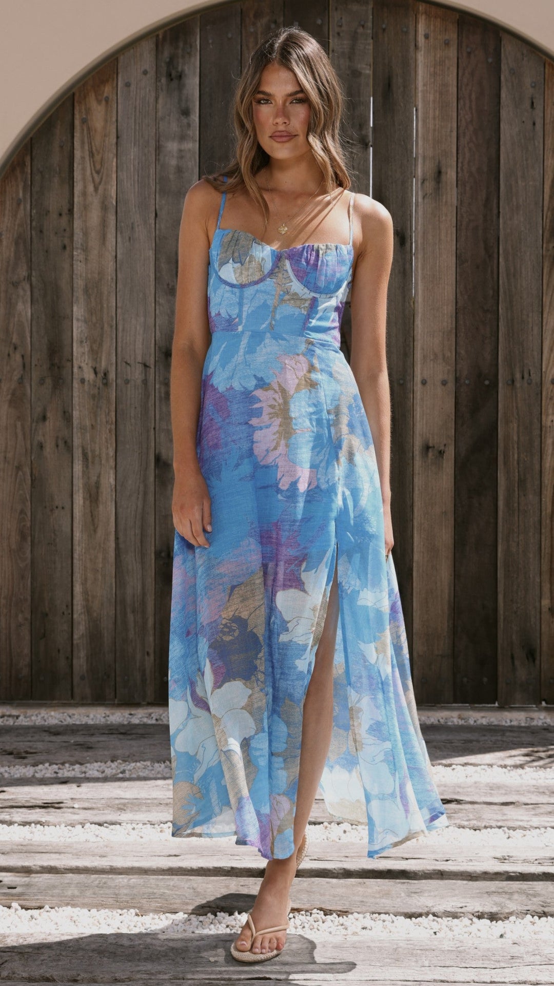 Federica | Damen Elegantes Blumen Hochzeitsgastkleid