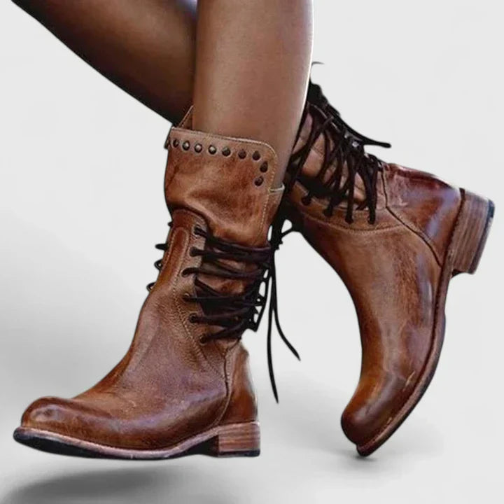 Ines | Damen Klassische Stiefel mit Schnürung