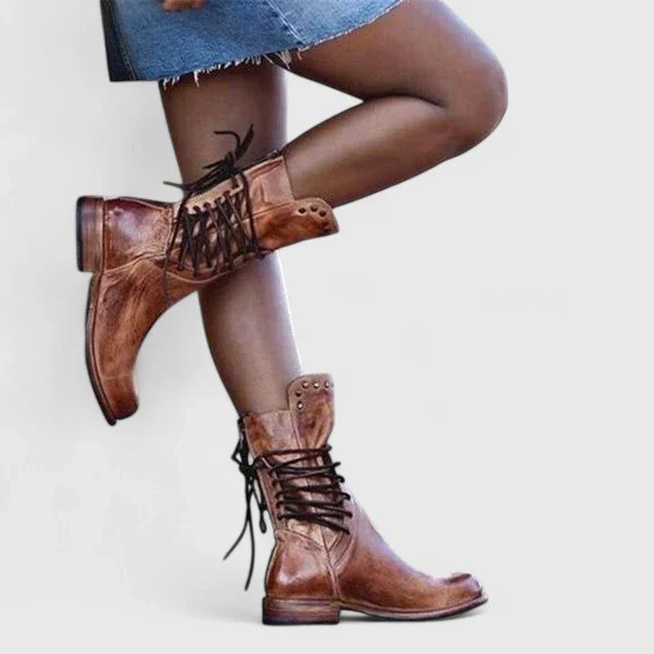 Ines | Damen Klassische Stiefel mit Schnürung