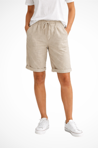 Katja | Women's casual linen shorts with drawstring