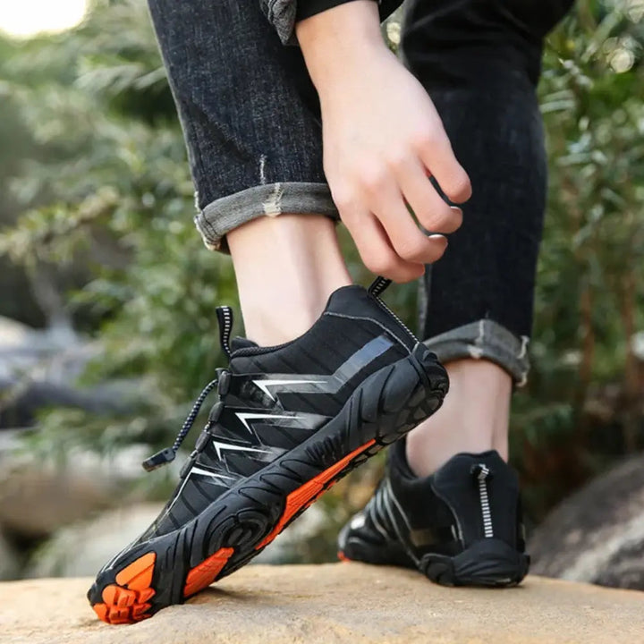 Quinn | Elastische Schnürung Wander Barfußschuhe