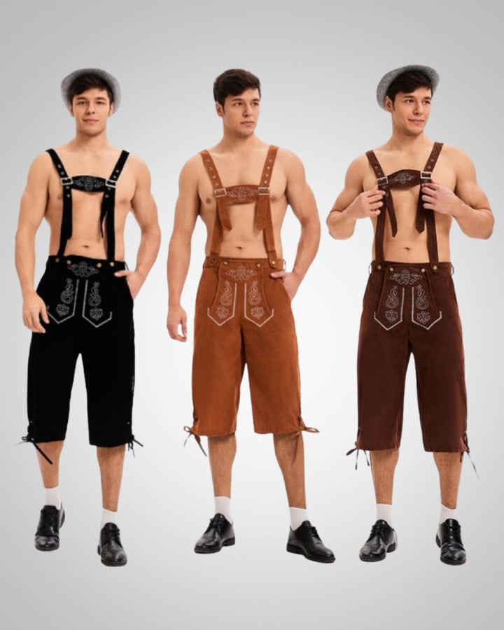 Yann | Herren Bestickte Oktoberfest Lederhose