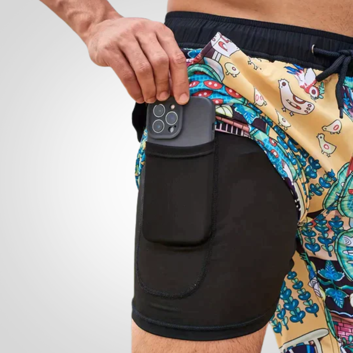Damian | Herren Sportlicher Slim Fit Badehose mit Innenfutter