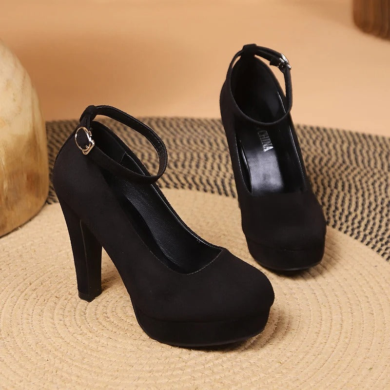 Edith | Damen Pumps mit Plateau und Knöchelriemen für elegante Anlässe