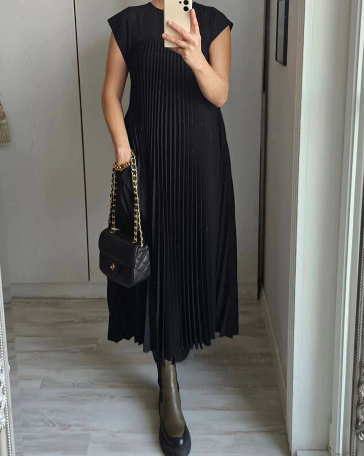 Florina | Damen Sommer Plissiertes Maxikleid