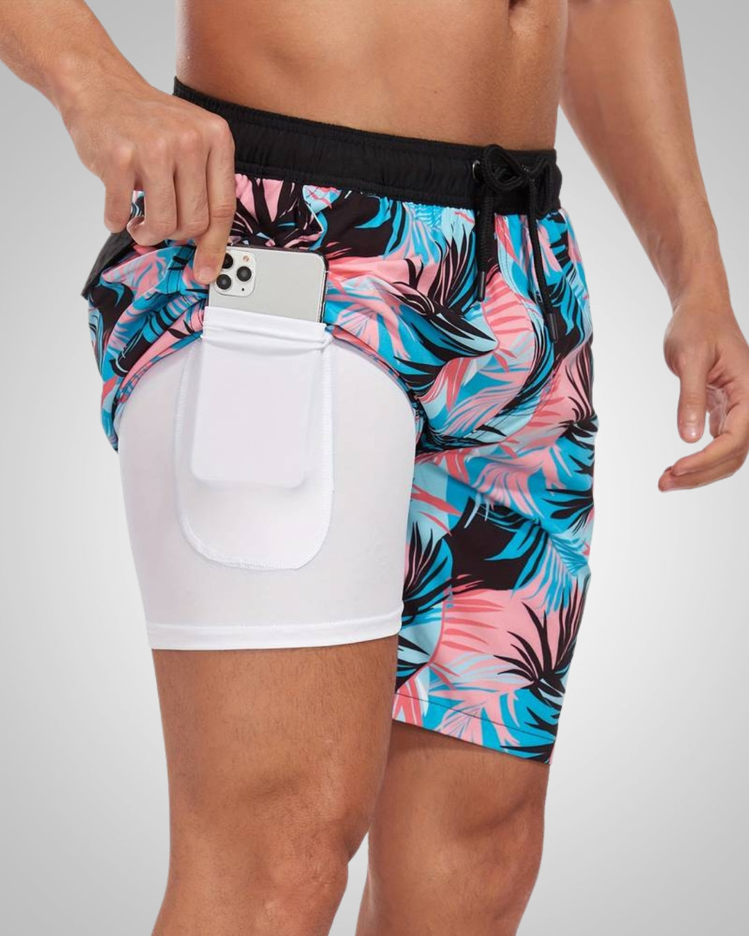 Hanery | Herren Sportliche Slim-Fit Badehose Mit Innenshorts