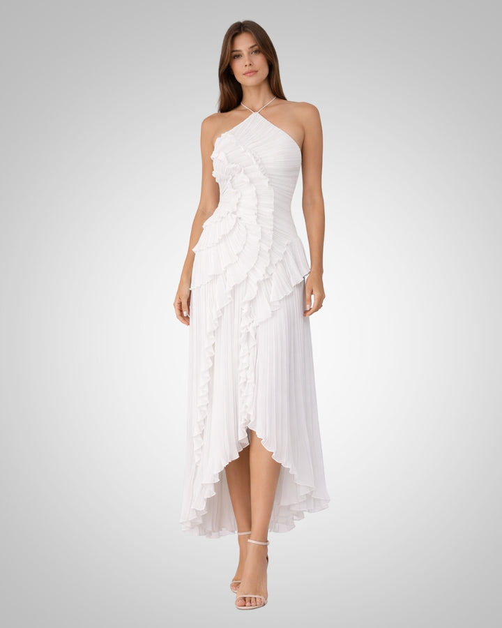 Quinn | Damen Rückenfreies Neckholder Hochzeitsgäst Maxikleid