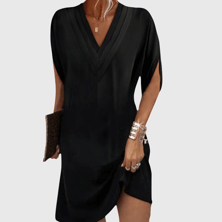 Elisa | Damen V-Ausschnitt Midi Abendkleid