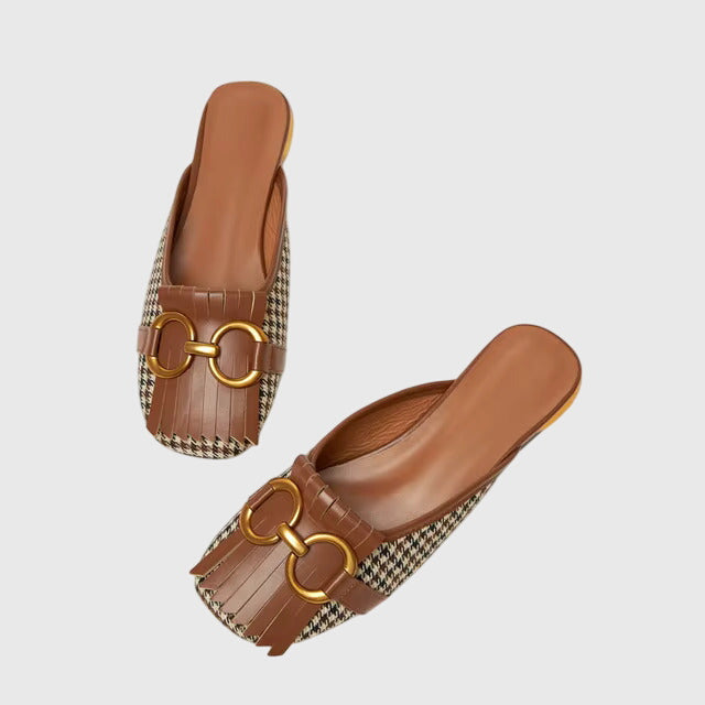 Kim | Damen Sommer Geschlossene Slip-on Pantoletten