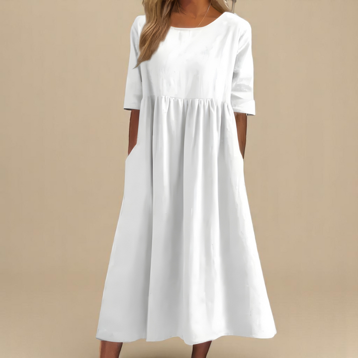Anja | Damen Rundhals Relaxed Fit Sommerkleid