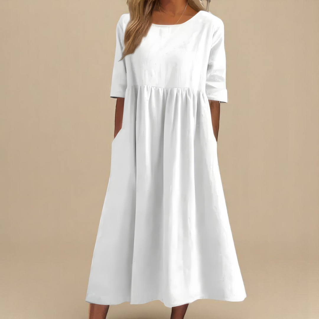 Amara | Damen Lässig Relaxed Fit Sommer Midikleid