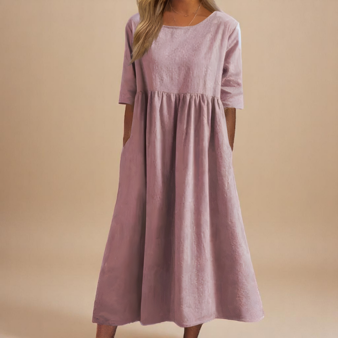 Amara | Damen Lässig Relaxed Fit Sommer Midikleid