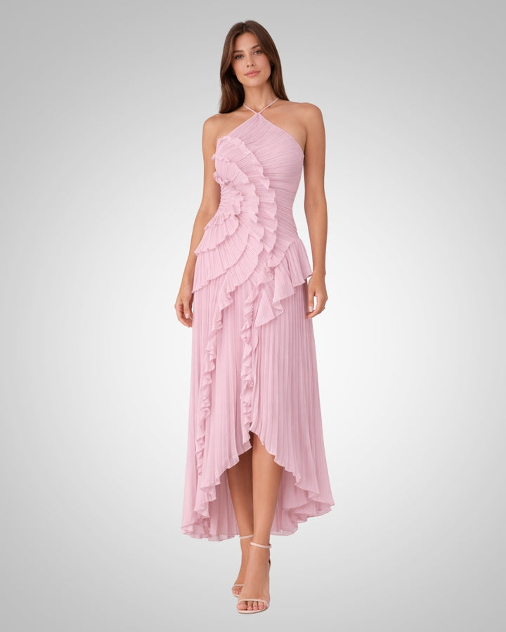 Quinn | Damen Rückenfreies Neckholder Hochzeitsgäst Maxikleid