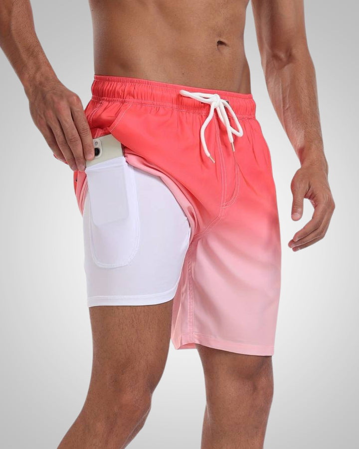 Hanery | Herren Sportliche Slim-Fit Badehose Mit Innenshorts