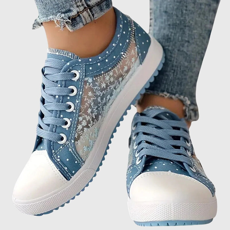 Sophia | Baskets à lacets brodées orthopédiques tendance pour femme