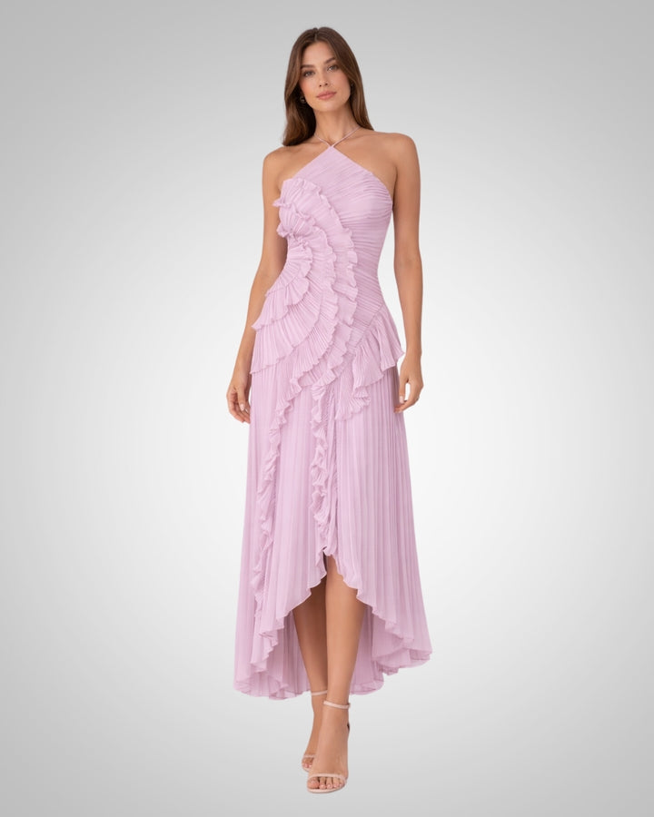 Quinn | Damen Rückenfreies Neckholder Hochzeitsgäst Maxikleid