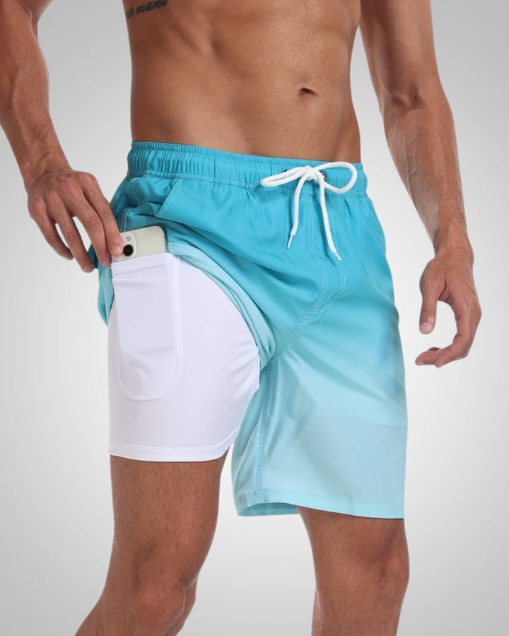 Hanery | Herren Sportliche Slim-Fit Badehose Mit Innenshorts