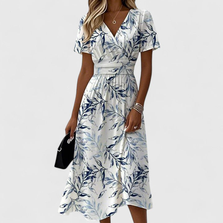 Greta | Damen V-Ausschnitt Sommer Midikleid