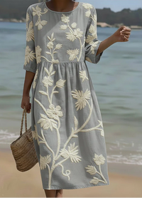 Annika | Damen Hochzeitsgast Bedrucktes Midikleid mit Blumenmuster