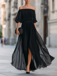 Zita | Damen Schulterfreies Hochzeitsgastkleid