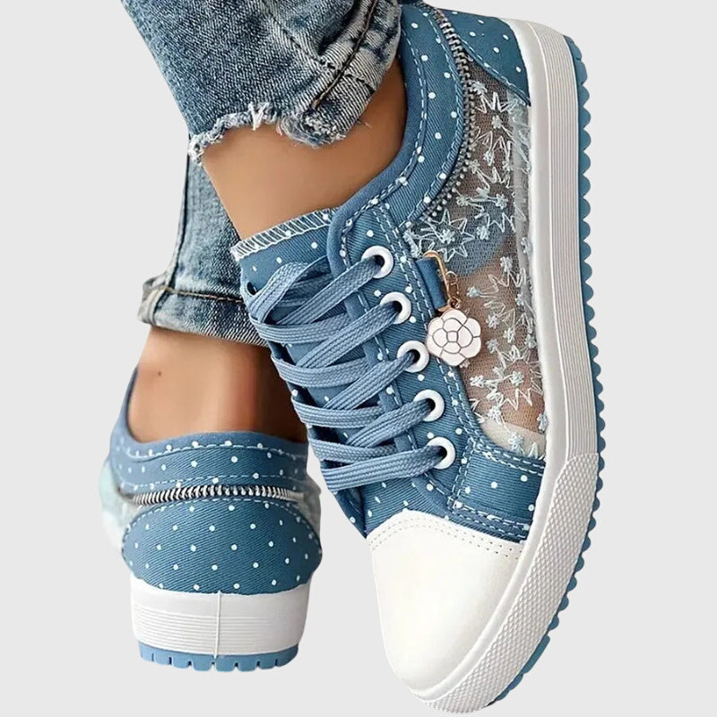 Sophia | Baskets à lacets brodées orthopédiques tendance pour femme