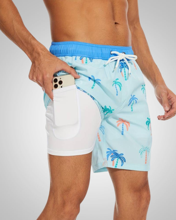 Hanery | Herren Sportliche Slim-Fit Badehose Mit Innenshorts