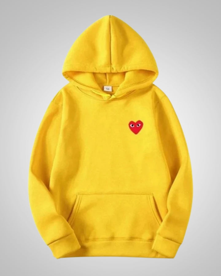 Cora | Damen Modischer Baumwoll Hoodie mit Herz