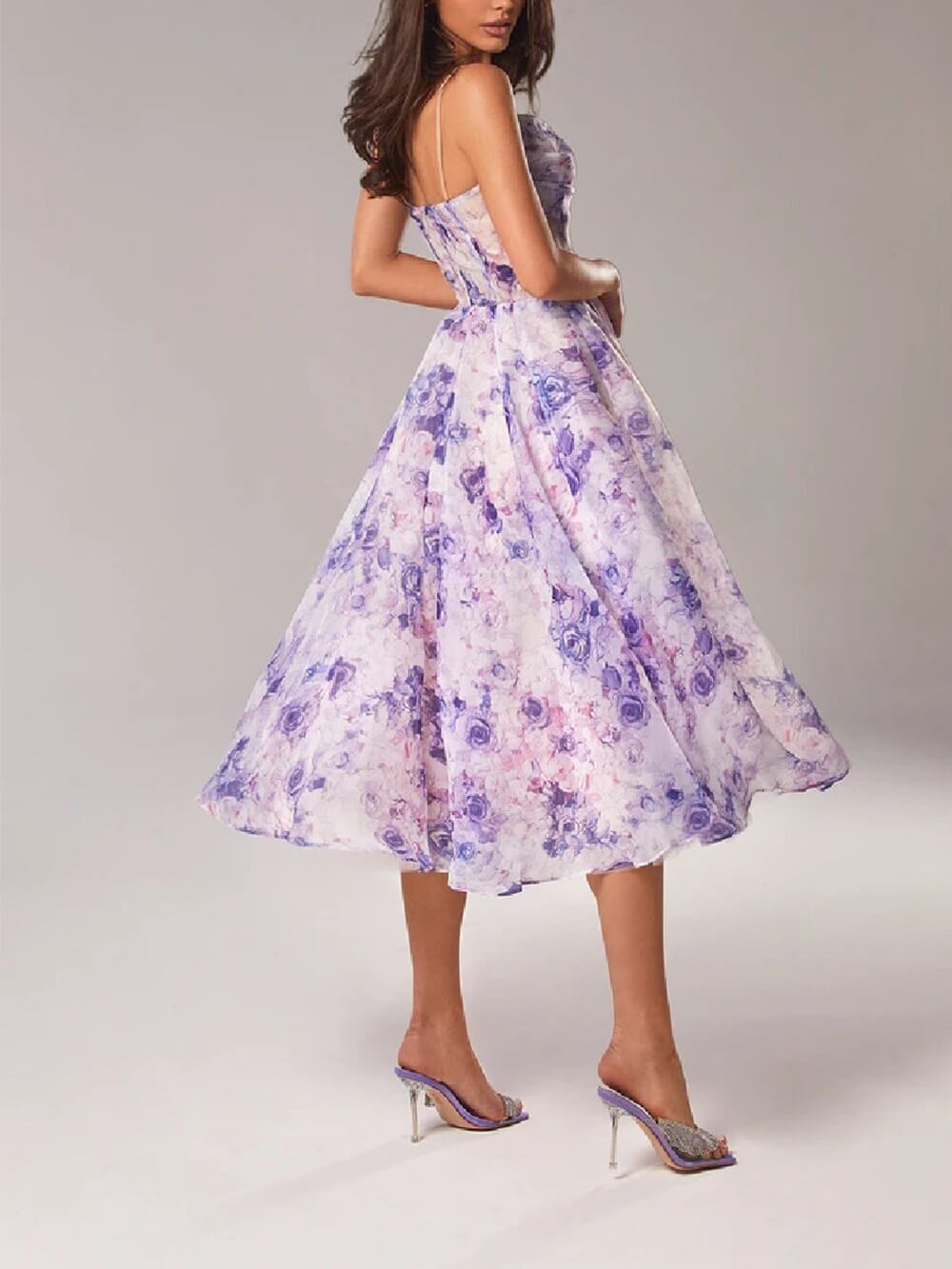 Gudrun | Damen Sommer Schmale Träger Hochzeitsgastkleid