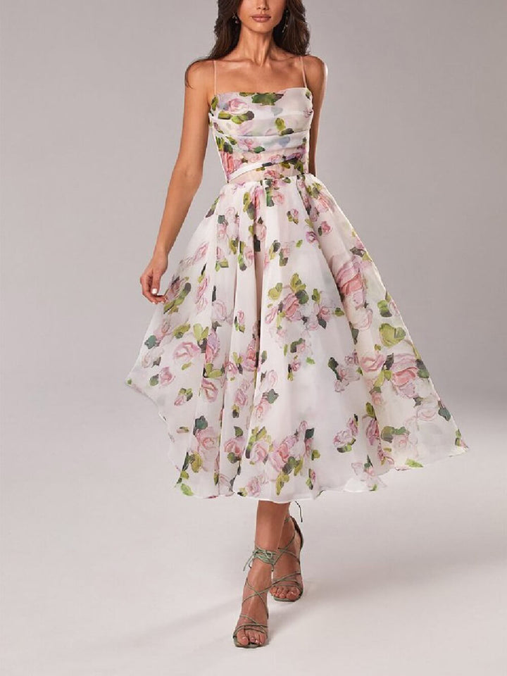 Gudrun | Damen Sommer Schmale Träger Hochzeitsgastkleid