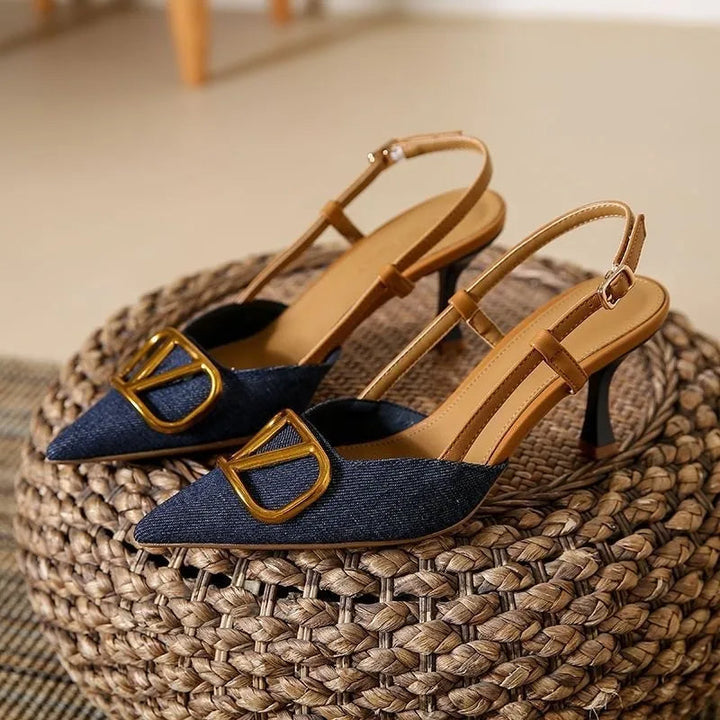 Heliodor | Damen Pumps mit Slingback und Stilettoabsatz für festliche Abende