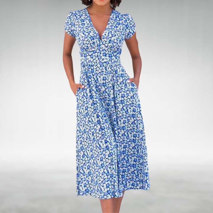 Hanna | Damen Elegantes Reißverschluss Sommerkleid