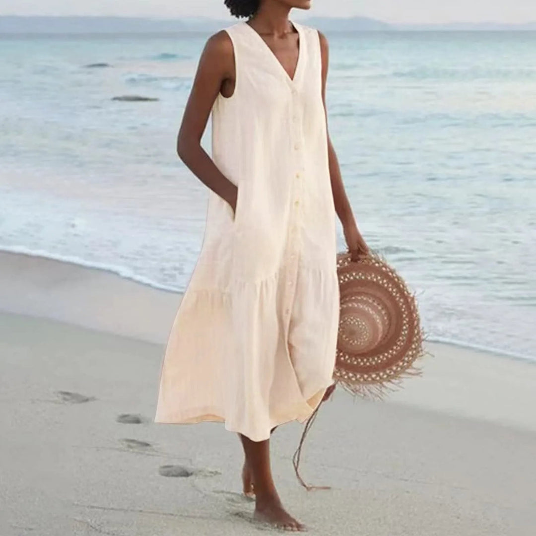 Geraldine | Damen Lässiges Strandkleid Mit Bauchabdeckung