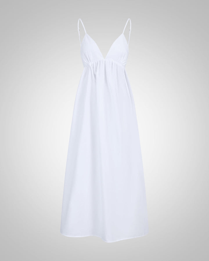 Hannah | Damen V-Neckline Sommer Midi Kleid