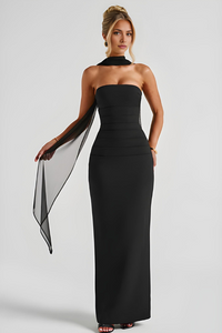 Kennedy | Damen Trägerloses Bodycon Hochzeitsgäst Maxikleid