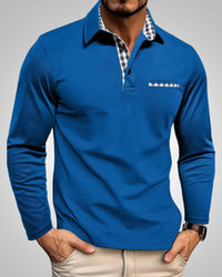 Asher | Herren Klassisches Langarm Poloshirt