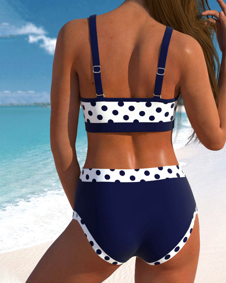 Silke | Damen Sommer High Waist Punkte Bikini