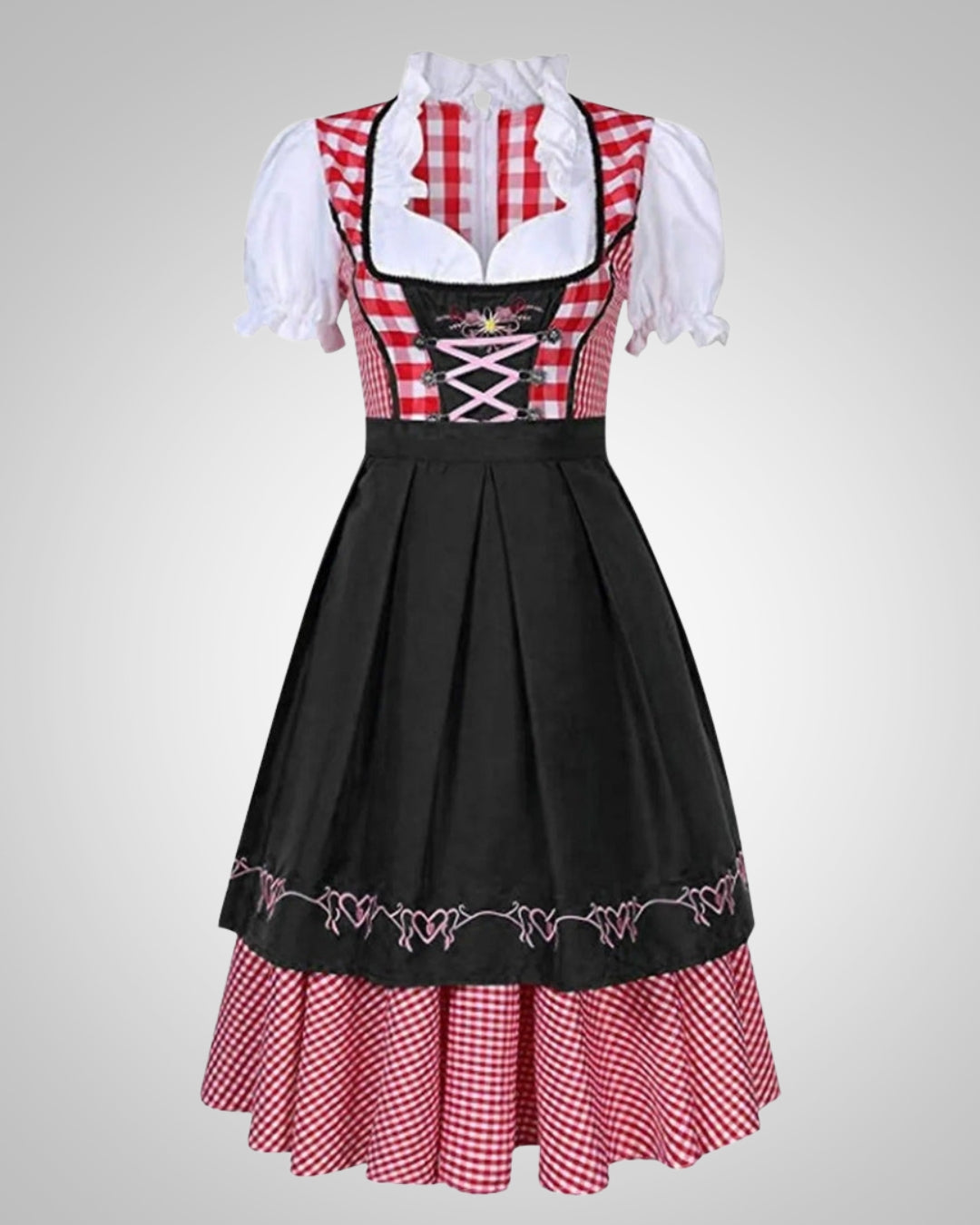 Monika | Damen Kariertes Bayerisches Dirndl