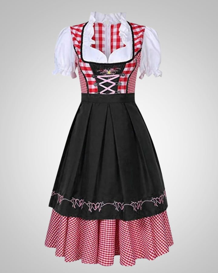 Monika | Damen Kariertes Bayerisches Dirndl