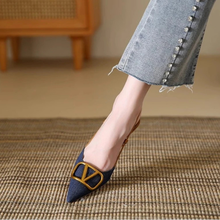 Heliodor | Damen Pumps mit Slingback und Stilettoabsatz für festliche Abende