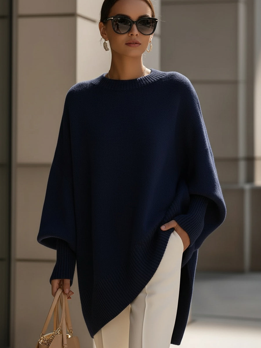 Samantha | Damen Oversized Fledermausärmeln Strickpullover