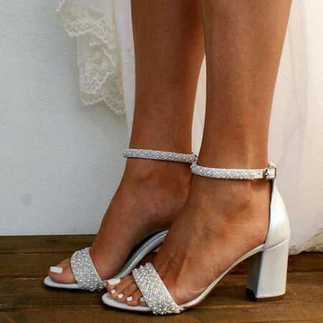 Ivonne | Damen Sommer Hochzeitsgast Sandaletten Mit Absatz